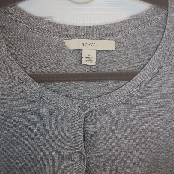 Sejour Crewneck Button Front Cardigan Sweater - Picture 2 of 6